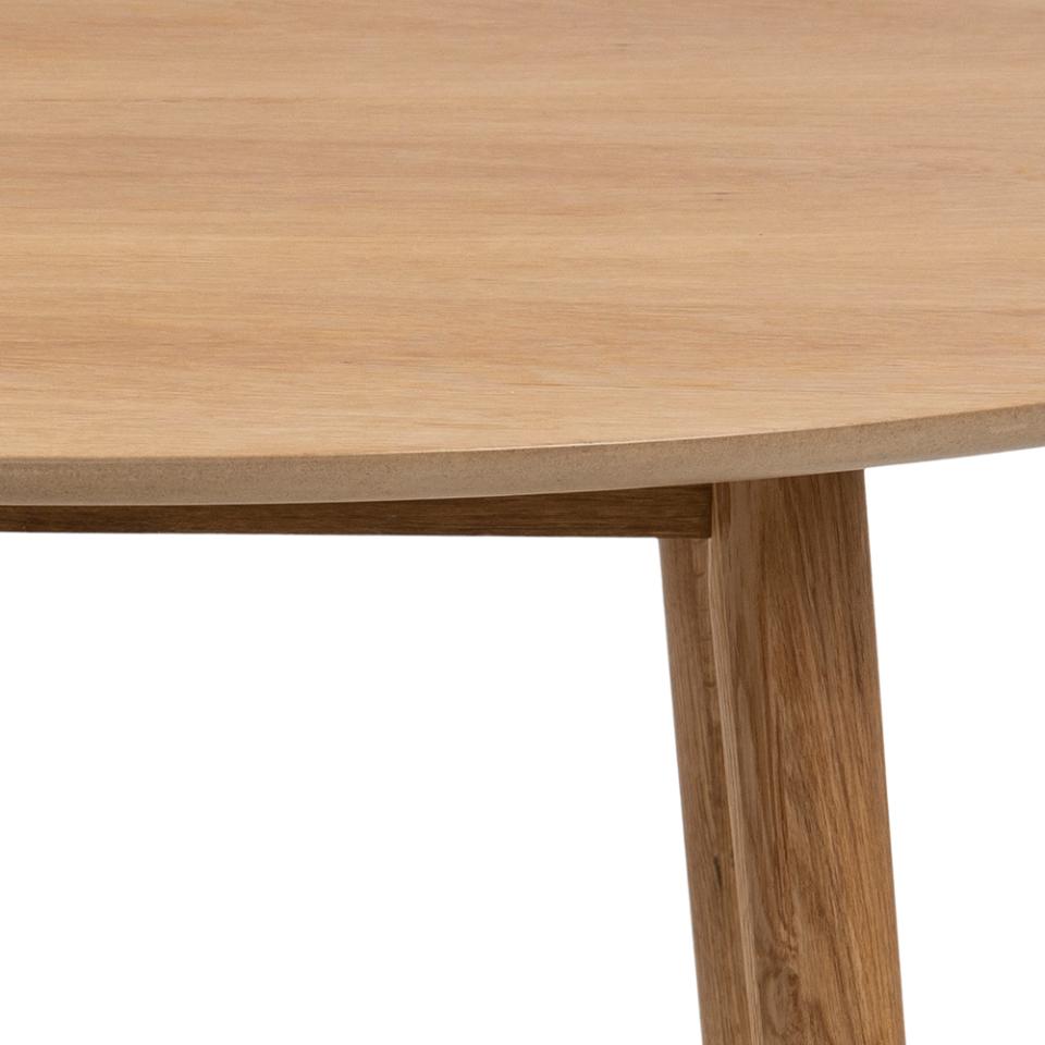 Negano Chene Round Designer Natural Oak Dining Table 4 Seats 120x75cm