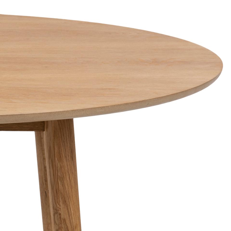 Negano Chene Round Designer Natural Oak Dining Table 4 Seats 120x75cm