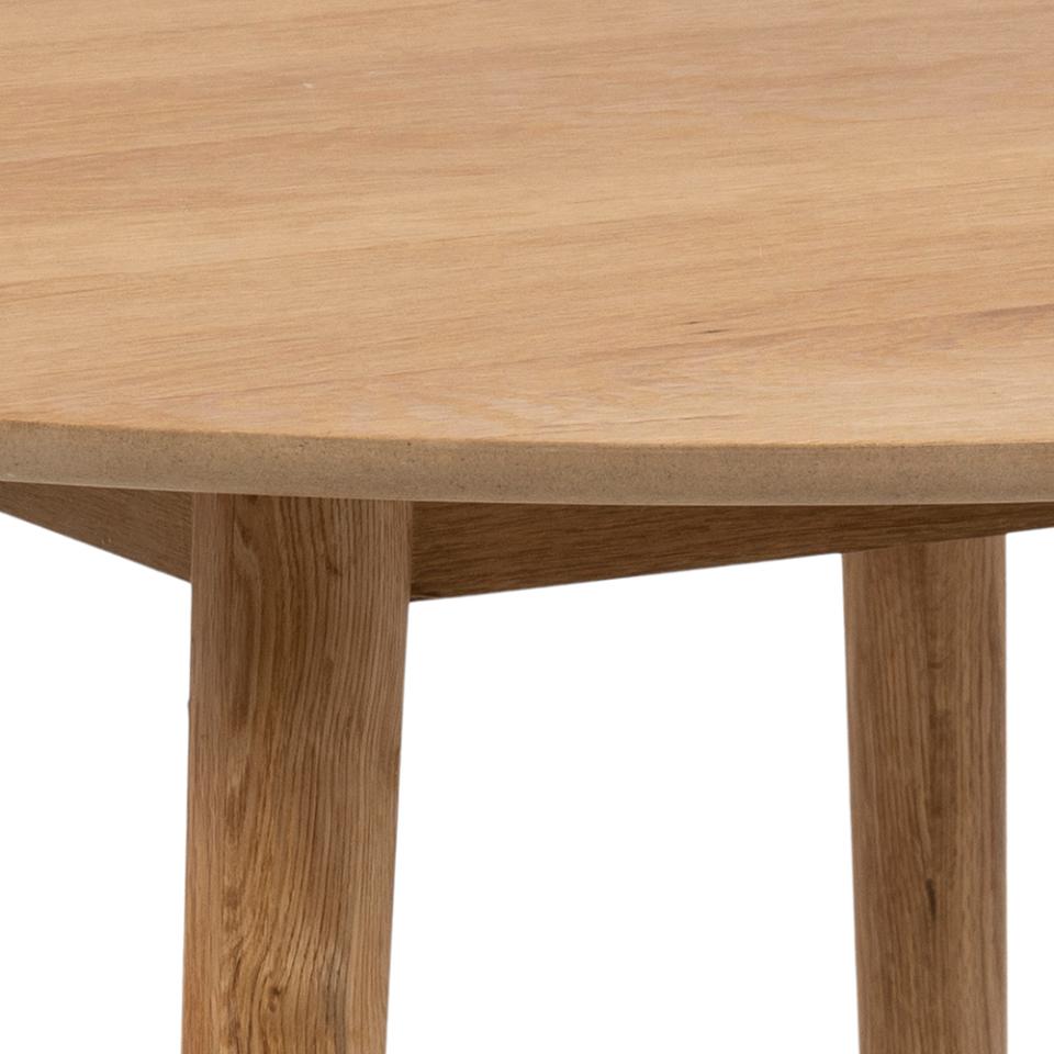 Negano Chene Round Designer Natural Oak Dining Table 4 Seats 120x75cm