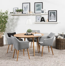 Load image into Gallery viewer, Negano Chene Designer Natural Round Oak Dining Table 4 Seats 120x75cm
