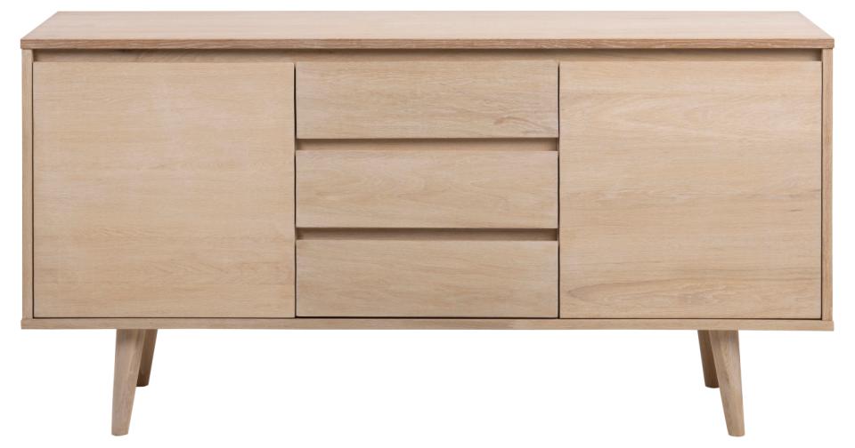 Nagano Sideboard Superior Solid White Oak Cabinet With Push Function Doors And Drawers 150x40x75cm
