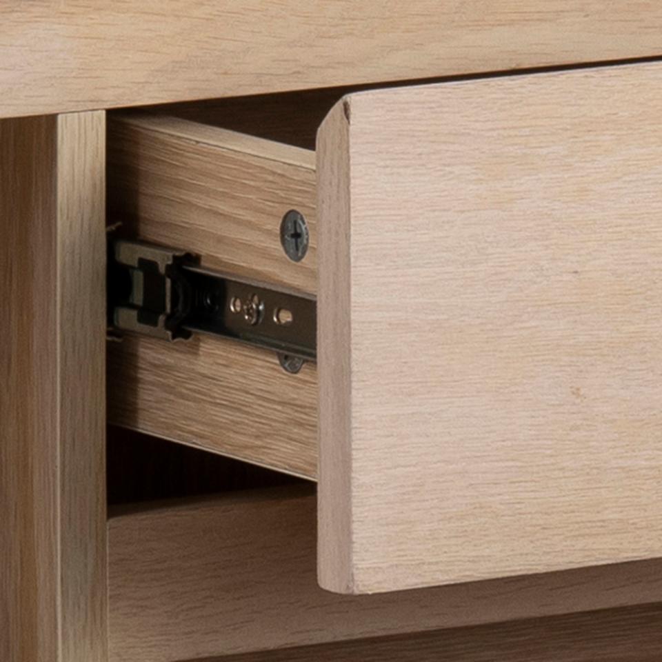 Nagano Sideboard Superior Solid White Oak Cabinet With Push Function Doors And Drawers 150x40x75cm