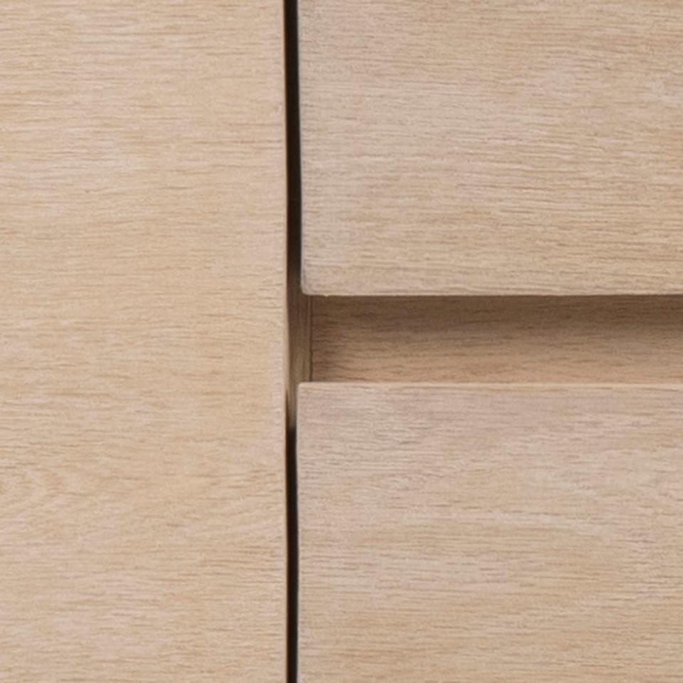 Nagano Sideboard Superior Solid White Oak Cabinet With Push Function Doors And Drawers 150x40x75cm