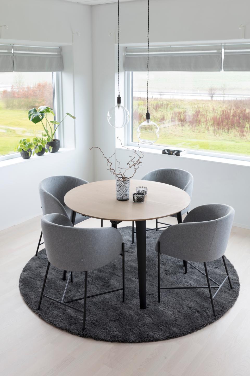Nelson Grey Fabric Wide Lounge Armchair Dining Chair With Comfort Armrests And Firm Back
