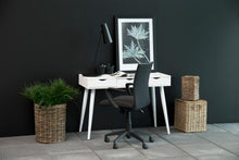 Load image into Gallery viewer, Neptun Bureau Modern Office Desk In Black Melamine Ash With Metal Legs 110x50 cm

