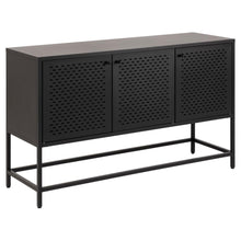 Load image into Gallery viewer, Newcastle Black Metal Sideboard Cabinet With 3 Doors 2 Shelves 125x40x75cm
