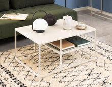 Load image into Gallery viewer, Newcastle Metal Coffee Table With Shelf, Cream Sand Colour Rectangular 90x60cm
