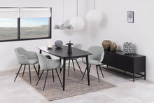 Load image into Gallery viewer, Noella Deluxe Grey Fabric Dining Chair With Comfort Armrests And Firm Support
