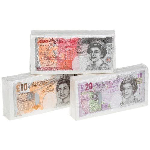 Novelty Bank Note Money Tissues Pack Choose £10, £20 or £50 Fake Sterling Notes