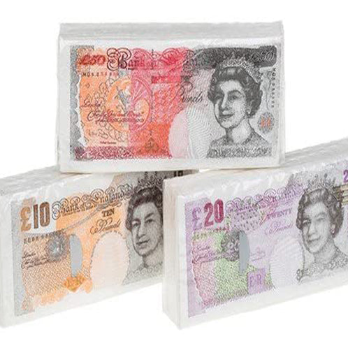 Novelty Bank Note Money Napkins Choose £10 £20 Or £50 Fake Sterling Notes
