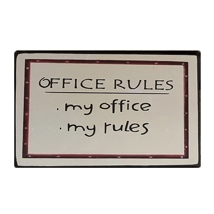Office Rules Funny Novelty Home Office Gift Sign Words Wall Art 25x16cm