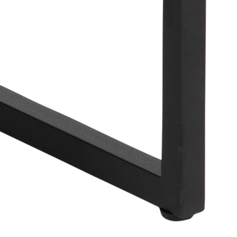 Okaya Designer Coffee Table Smoked Glass Square Top Marble Shelf 80cm