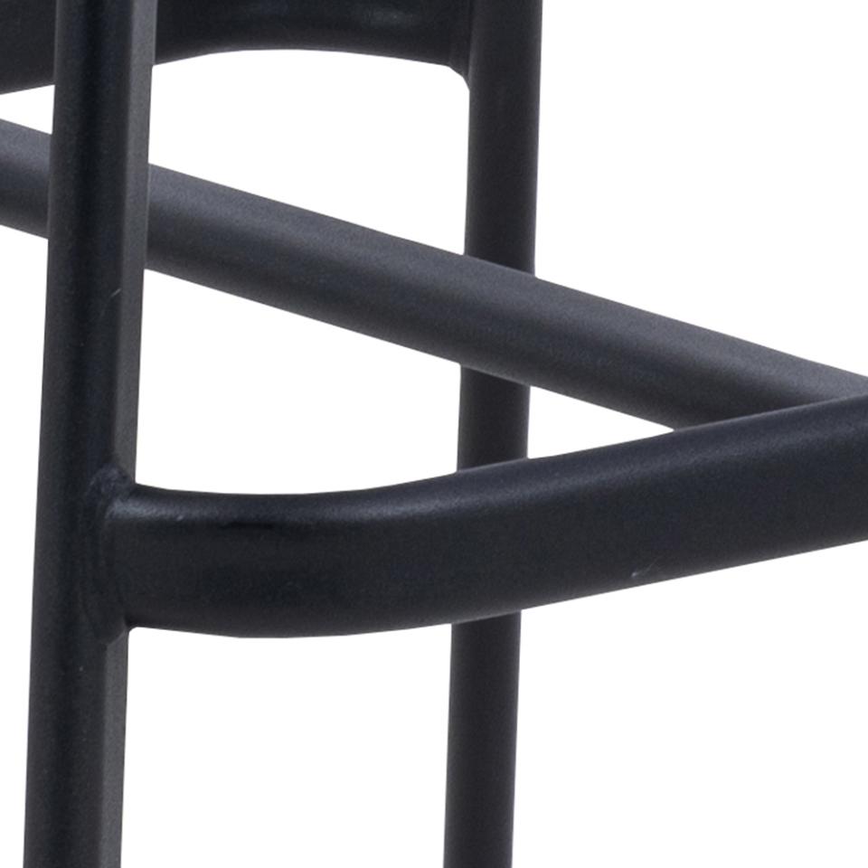 Oregon Brown Vintage Leather Bar Stools, Set Of 2 With Metal Base And Footrest