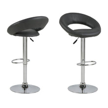 Load image into Gallery viewer, Plump Designer Grey Bar Stool With Comfort Backrest, Chrome Base And Height Adjustment, 1 pc
