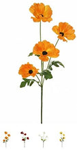 Load image into Gallery viewer, Artificial Wild Poppy Flower Stem With Leaves 4 Heads In Red, Orange, Yellow Or White
