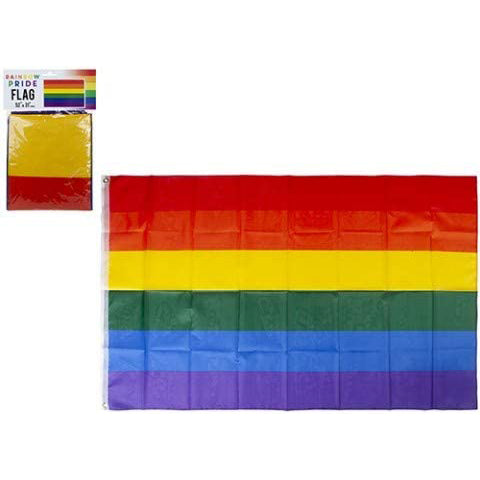 Large Pride Rainbow Striped Flag 52" x 31" For Indoor Or Outdoor Use