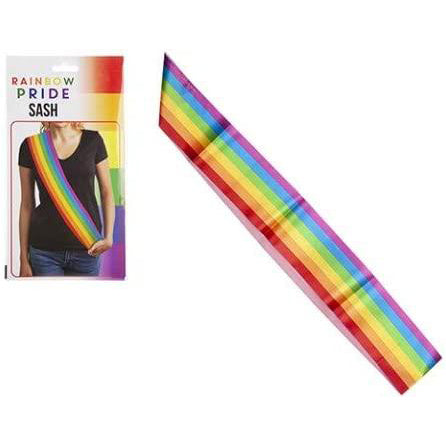 Pride Rainbow Striped Satin Ribbon Sash