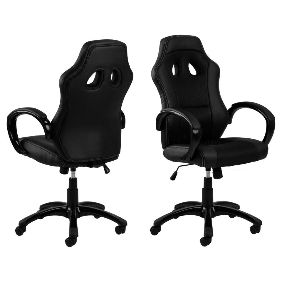 Race Executive Office Desk Or Gaming Chair With A Sport Style Ergonomic PVC Leather And Stitched Fabric Design