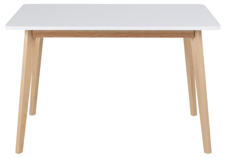 Raven White Wooden Rectangular Dining Table Contrasting Design 6 Seats 120x80x76