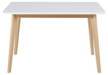 Load image into Gallery viewer, Raven White Wooden Rectangular Dining Table Contrasting Design 6 Seats 120x80x76
