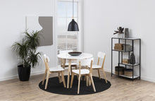 Load image into Gallery viewer, Raven White Wooden Round Designer Dining Table 4 Seats 90cm
