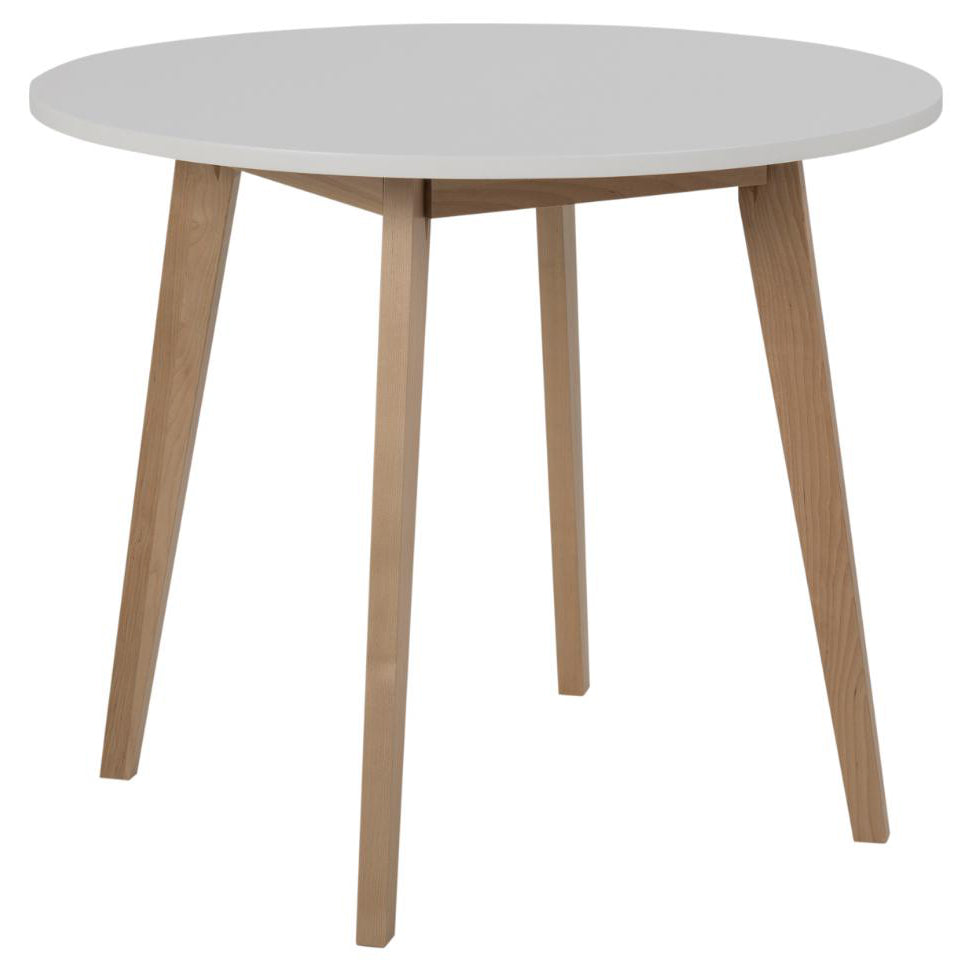 Raven White Wooden Round Designer Dining Table 4 Seats 90cm
