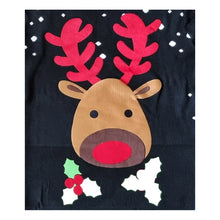 Load image into Gallery viewer, Christmas Jumper with Large Plush Reindeer Face Novelty Xmas Sweater, Unisex 3 Sizes
