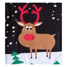 Load image into Gallery viewer, Christmas Jumper Reindeer Snow Scene Plush Novelty Xmas Unisex Sweater M L XL
