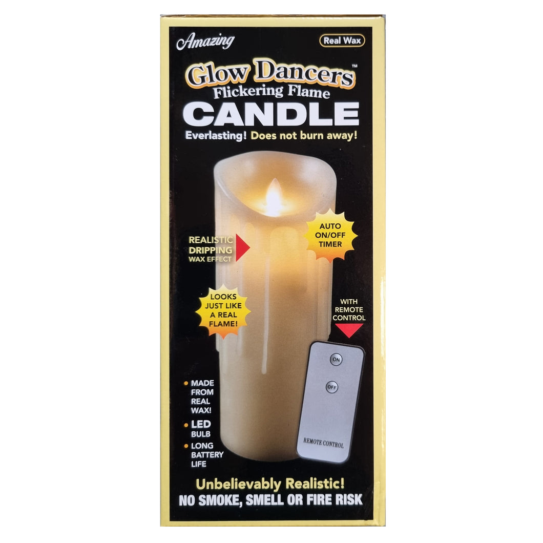 Remote Control Realistic LED Flickering Flame Real Wax Candle Gift With Timer 23x9cm