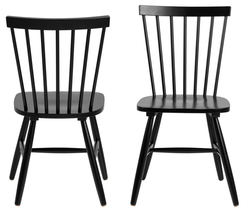 Riano Black Dining Chair With Wide Base And High Back, Set Of 2 Chairs