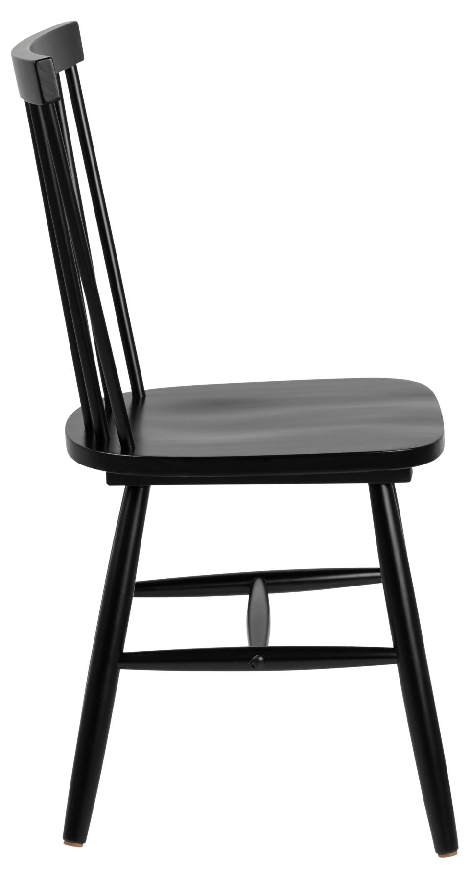 Riano Black Dining Chair With Wide Base And High Back, Set Of 2 Chairs