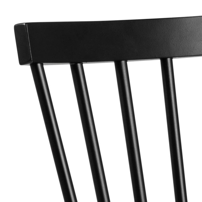 Riano Black Dining Chair With Wide Base And High Back, Set Of 2 Chairs