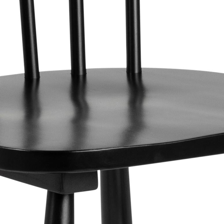 Riano Black Dining Chair With Wide Base And High Back, Set Of 2 Chairs