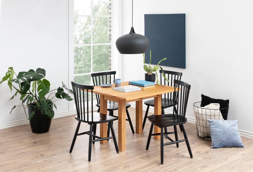 Riano Black Dining Chair With Wide Base And High Back, Set Of 2 Chairs