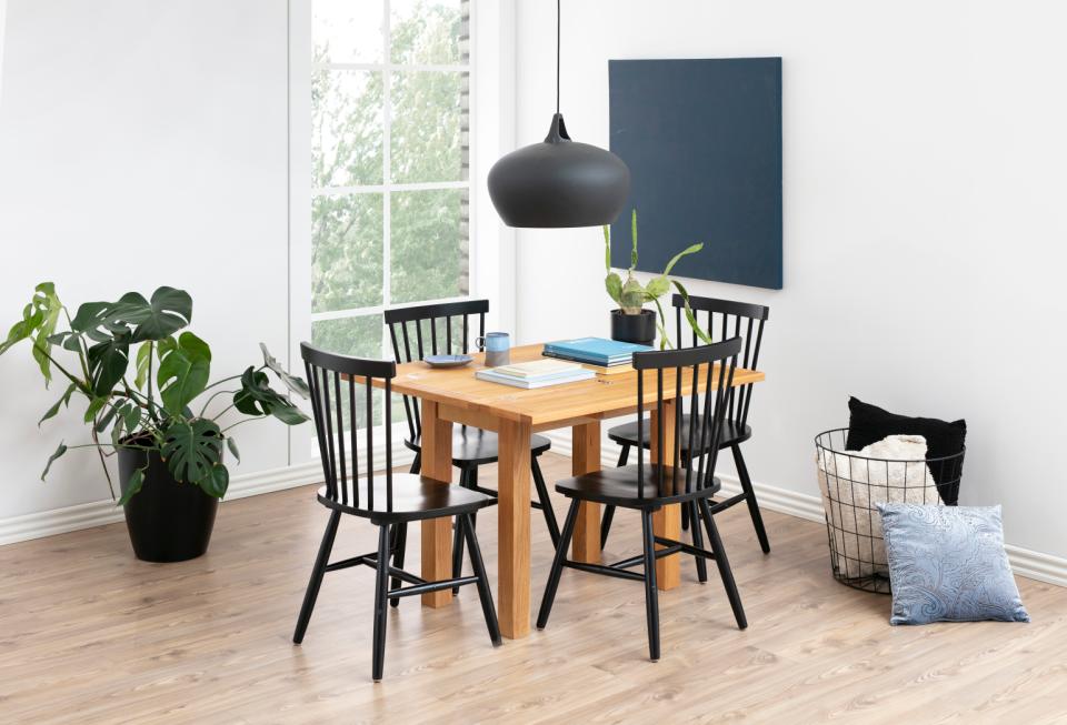 Riano Black Dining Chair With Wide Base And High Back, Set Of 2 Chairs