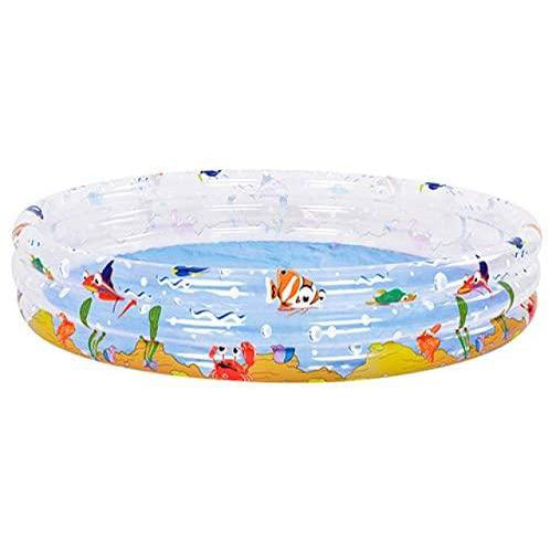 Round Paddling Pool Bright Colour Underwater Ocean Animals Theme 3 Ring Pool Large 150cm 5 ft Inflatable Family Pool