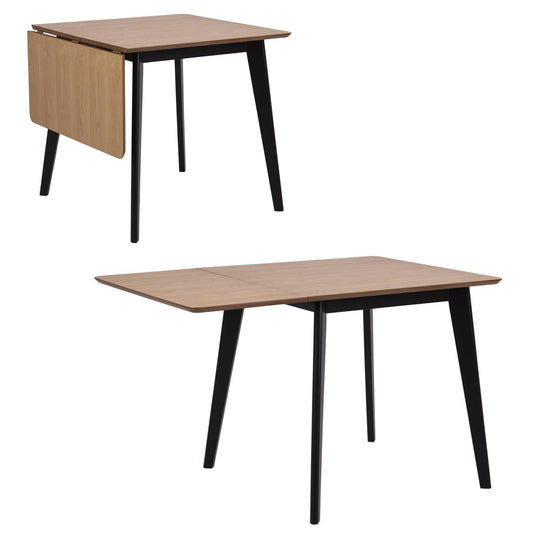 Roxby Square Space Saving Dining Table Oak Veneer 80/120x80x76 cm 2/6 Seats