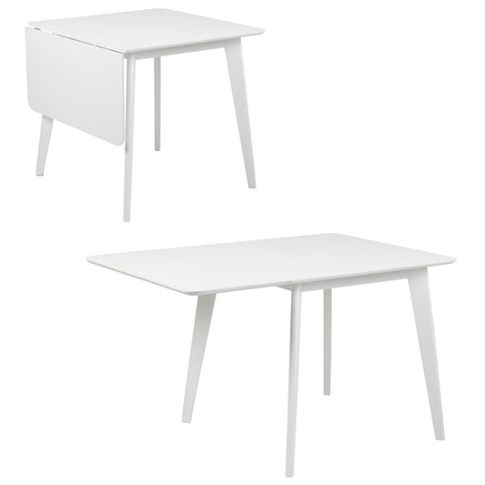Roxby Square Space Saving Dining Table White 80/120x80x76 cm 2/6 Seats