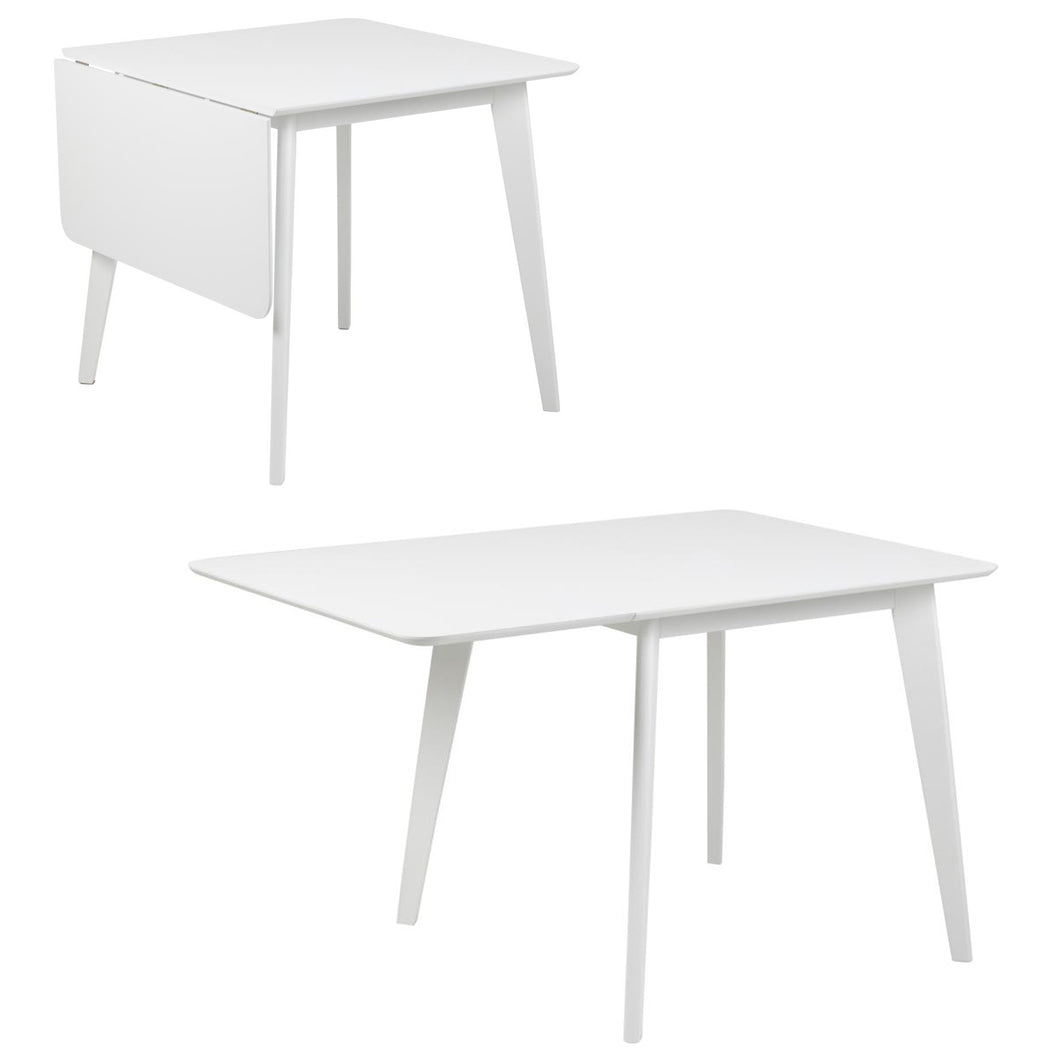 Roxby Square Space Saving Dining Table White 80/120x80x76 cm 2/6 Seats