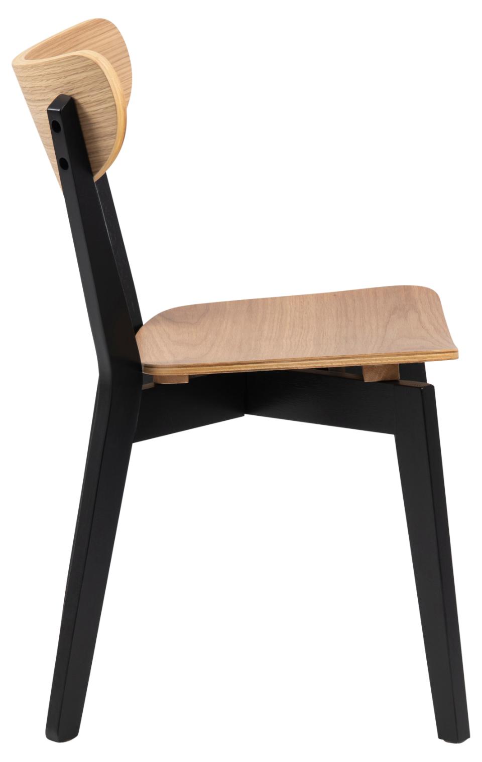 Roxby Dining Chair, Curved Wood Set Of 2, Black Oak Design in stock now