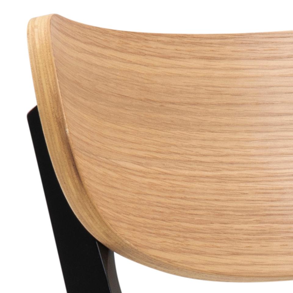Roxby Dining Chair, Curved Wood Set Of 2, Black Oak Design in stock now