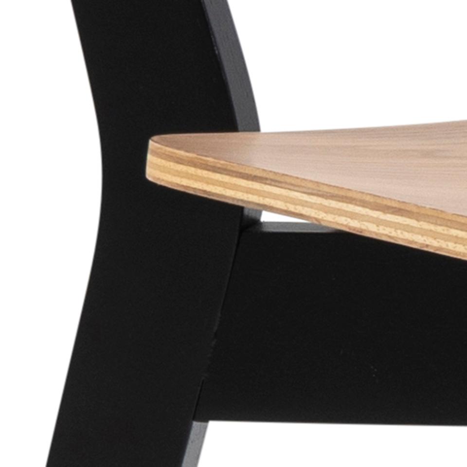 Roxby Dining Chair, Curved Wood Set Of 2, Black Oak Design in stock now