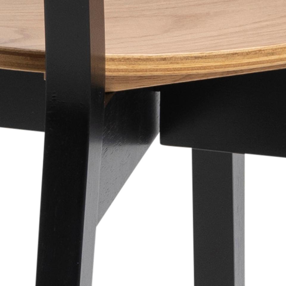 Roxby Dining Chair, Curved Wood Set Of 2, Black Oak Design in stock now