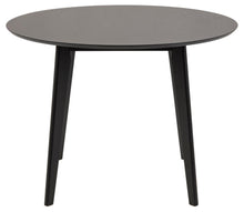 Load image into Gallery viewer, Roxby Round Oak Stained Black Dining Table 105cm Designer Furniture Range
