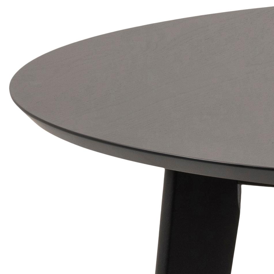 Roxby Round Oak Stained Black Dining Table 105cm Designer Furniture Range