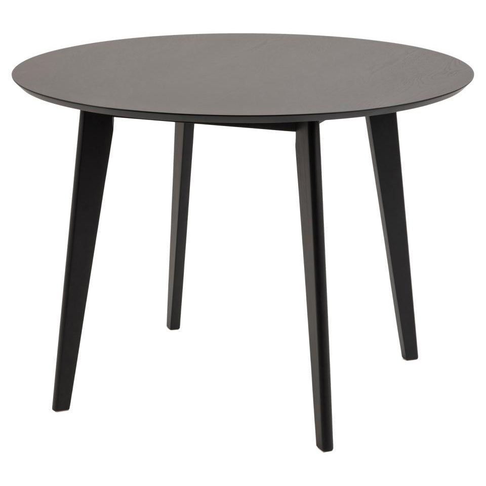 Roxby Round Oak Stained Black Dining Table 105cm Designer Furniture Range