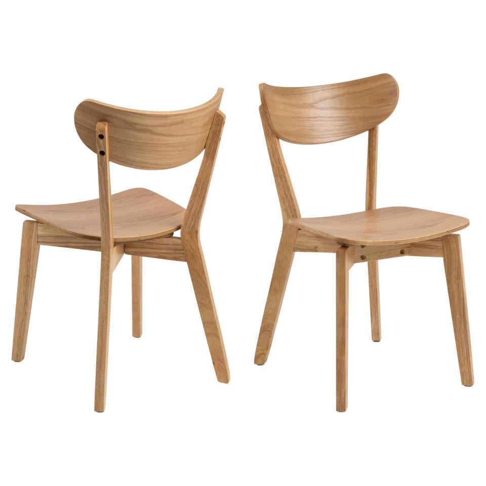 Roxby Oak Stained Wood Dining Chair Set Of 2 Comfortable Chairs