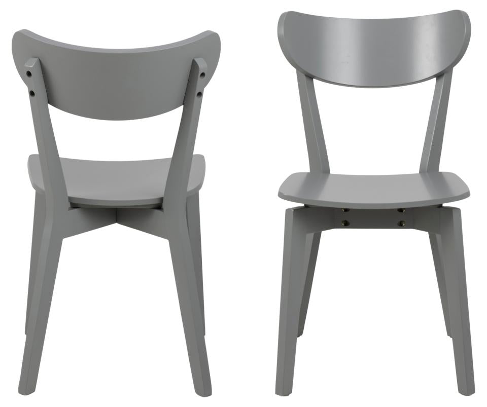 Roxby Stylish Grey Lacquered Wood Dining Chairs, Set Of 2