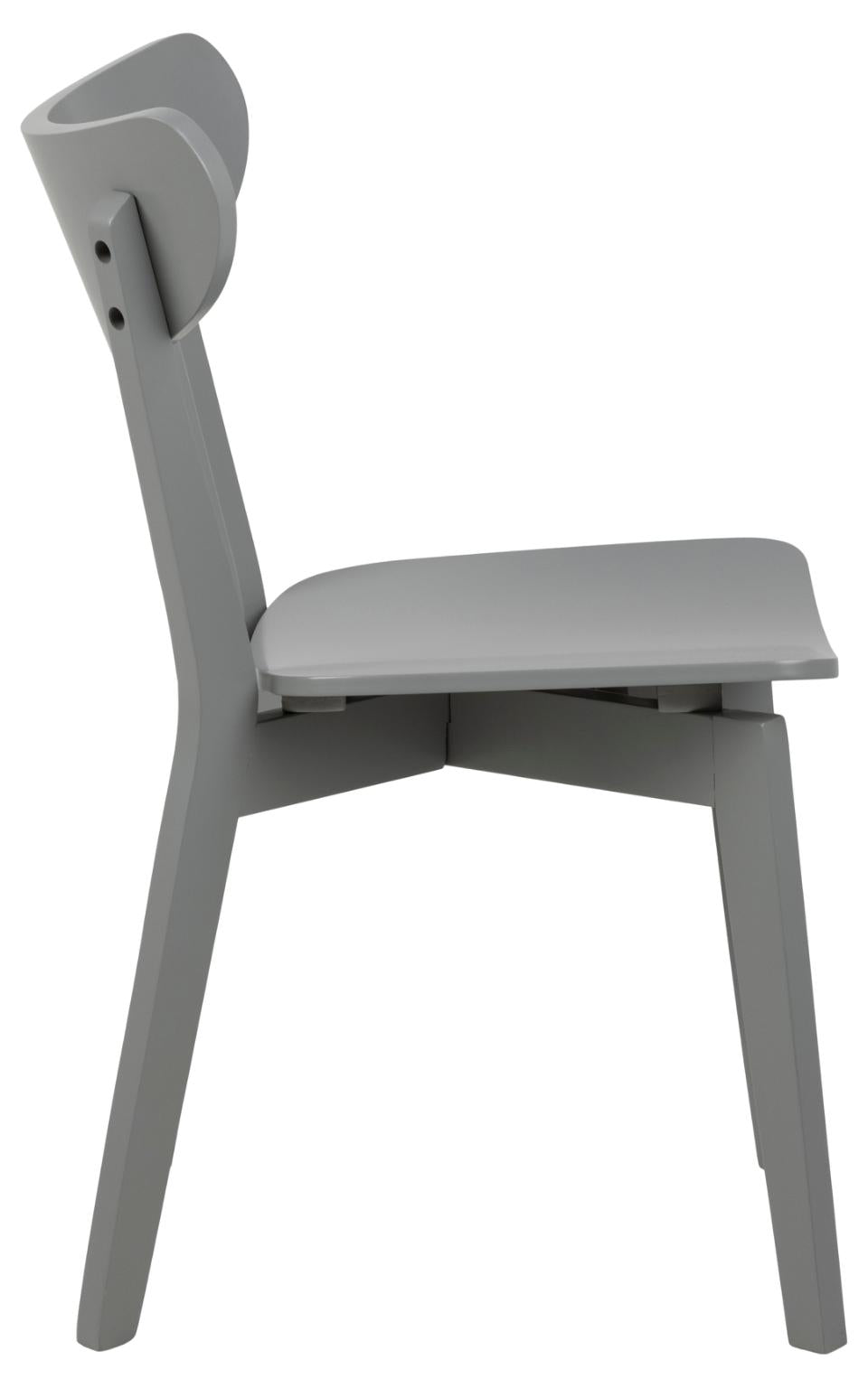 Roxby Stylish Grey Lacquered Wood Dining Chairs, Set Of 2