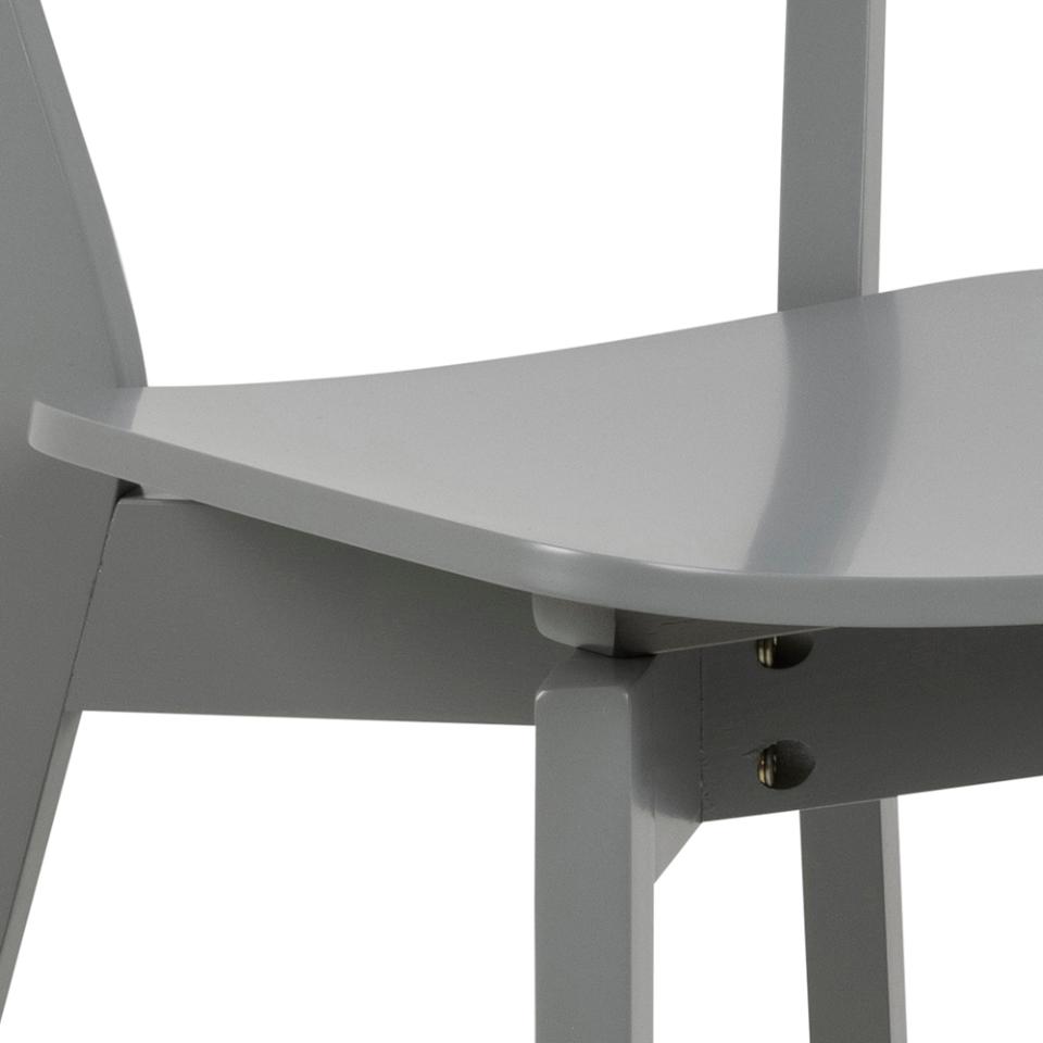 Roxby Stylish Grey Lacquered Wood Dining Chairs, Set Of 2